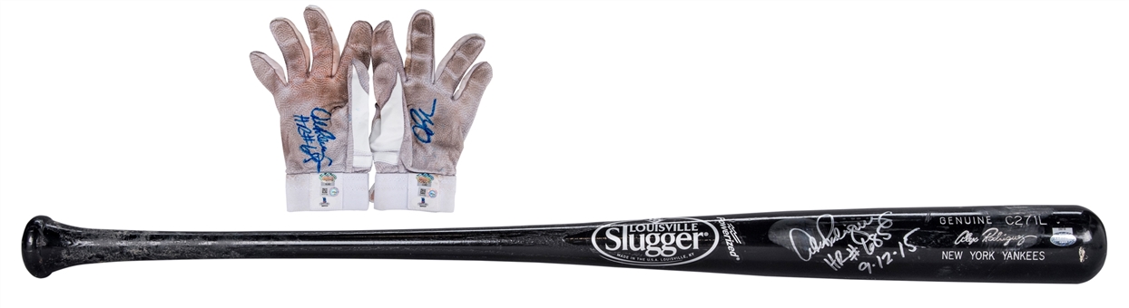 2015 Alex Rodriguez Game Used and Signed Louisville Slugger C271L Bat and Batting Gloves for Career Home Run #685 (PSA/DNA GU 10, MLB Authenticated, Steiner & Beckett)